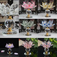 Buddhist Crystal Crafts Lotus Tea Light Candle Holder Candlestick Home Decor   202144977010